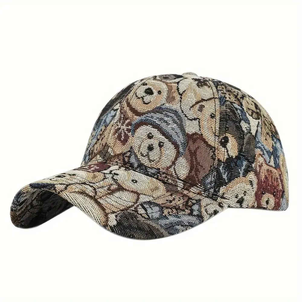 Men Retro Cartoon Bear Baseball Cap